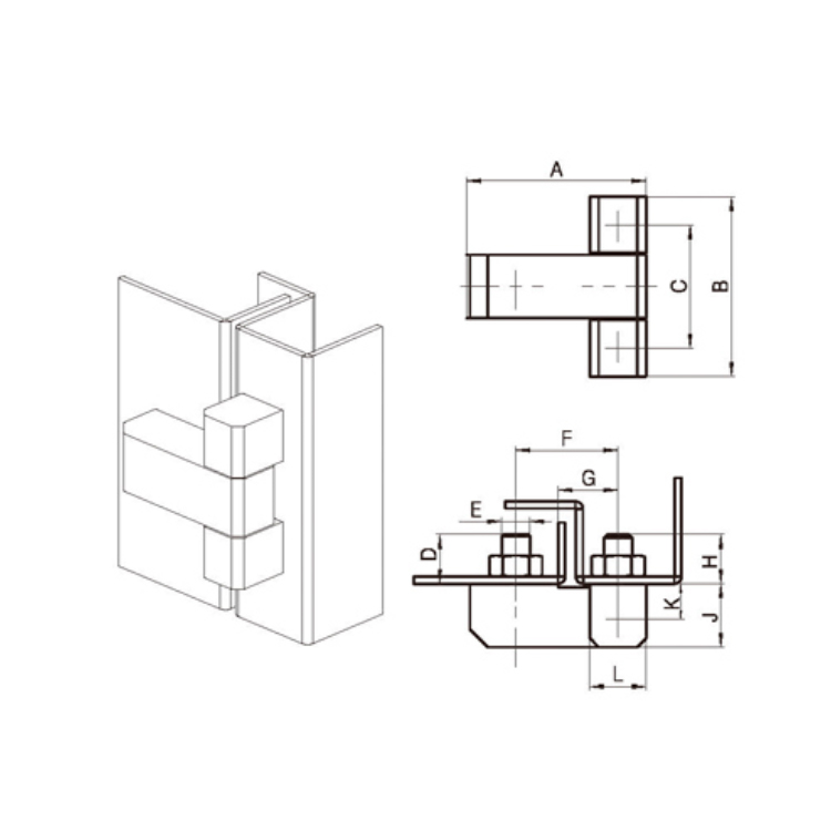 ফ্ল্যাট কবজা-B2206-3;4